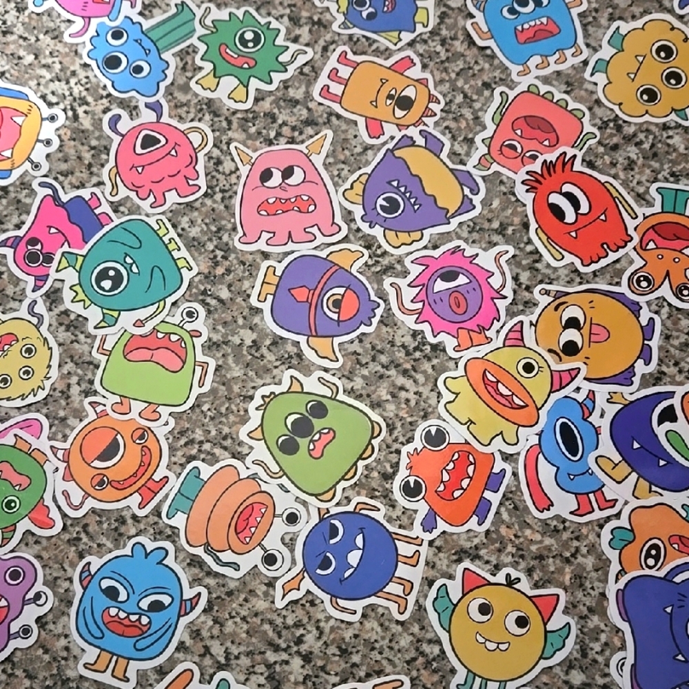 🍒🍒 10 Colorful Monster Stickers